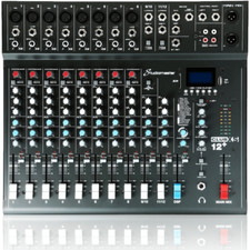 Studiomaster CLUB XS12+ Channel Mixer Desk USB SD BT Playback for Karaoke & PA
