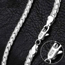 925 Sterling Silver 6mm Chain Necklace For Women Man Fashion Wedding Engagement
