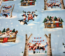 Just Chillin' BTY Emma Leach Quilting Treasures Snowmen Penguins Santa