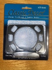 Classic Decor Chrome Toothbrush  Tumbler Holder Brand New In Packaging
