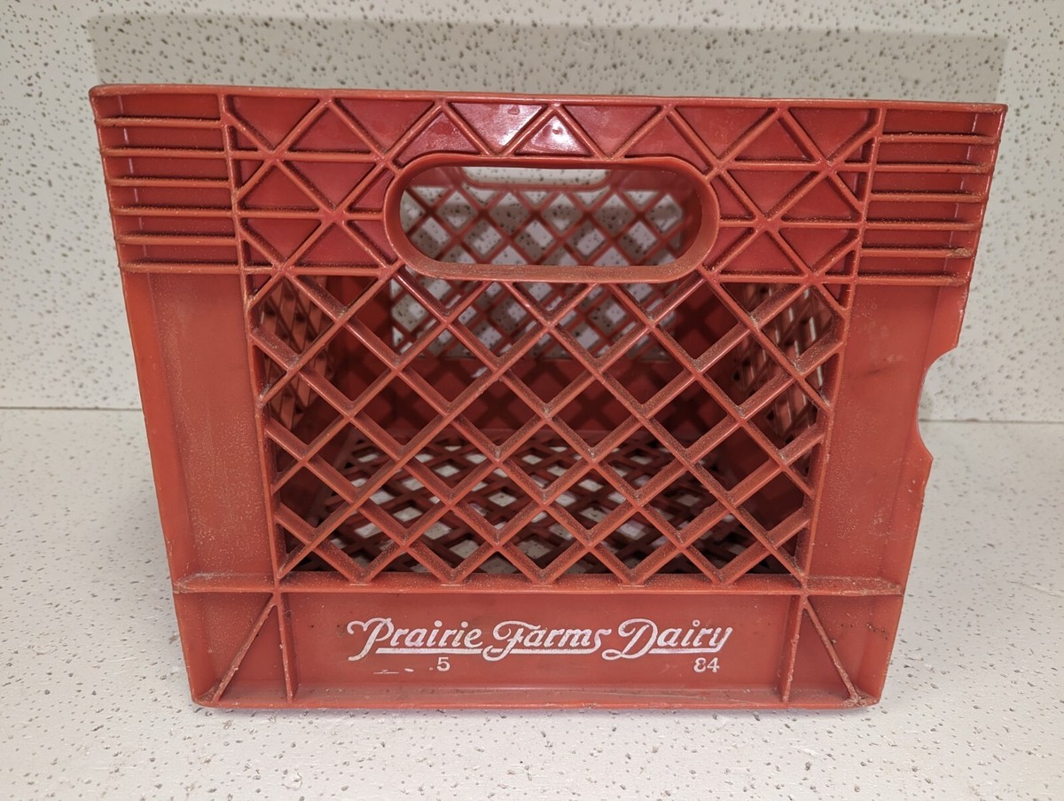 Prairie Farms Dairy Plastic Milk Crate Red Vintage VTG St Louis MO
