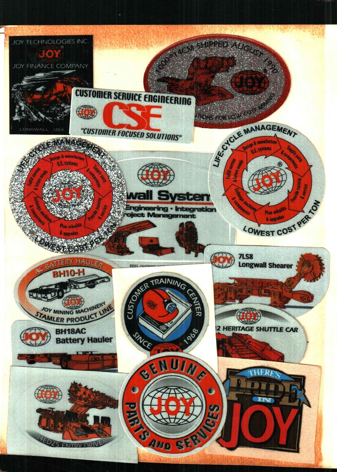 HUGE LOT OF 100 DIFFERENT JOY COAL MINING STICKERS eBay