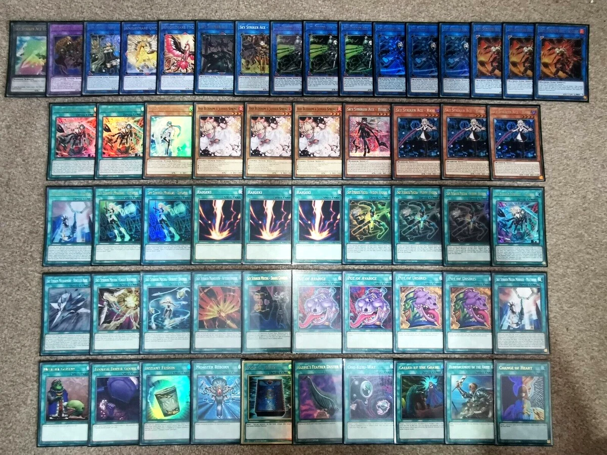 55 Card Sky Striker Deck: RayeRozeKagariShizukuEngageLinkageAsh  Yu-Gi-Oh! | eBay