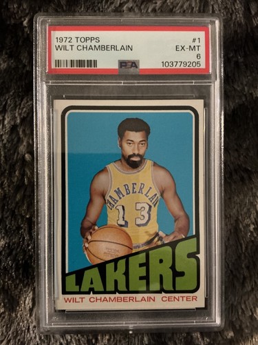 1972 Topps Wilt Chamberlain #1 PSA 6 EX-MT Los Angeles Lakers Basketball