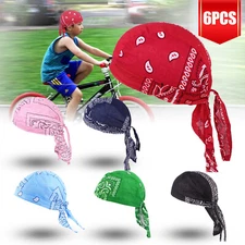 6pcs Men's Biker Head Wrap Doo Rag Skull Cotton Caps Motorcycle Cycling Bandana