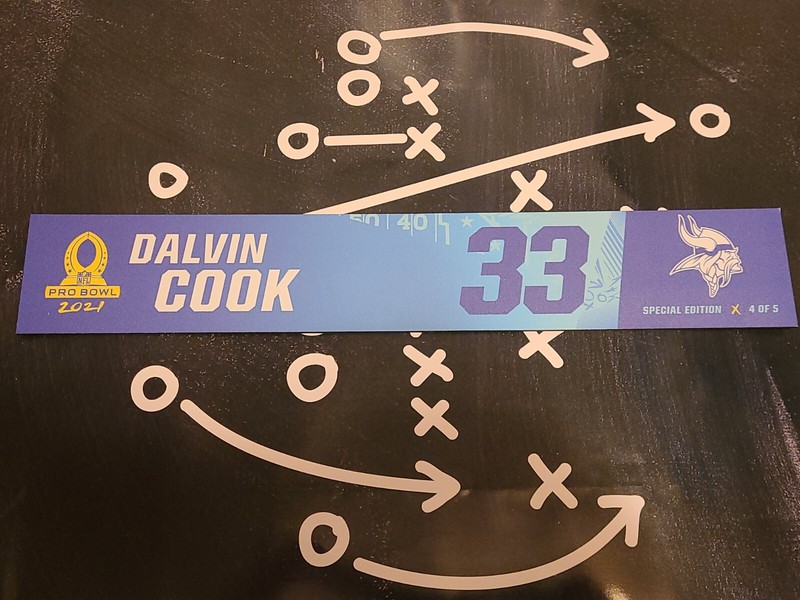 Dalvin Cook 2021 pro bowl locker nameplate special edition number 4 of 5