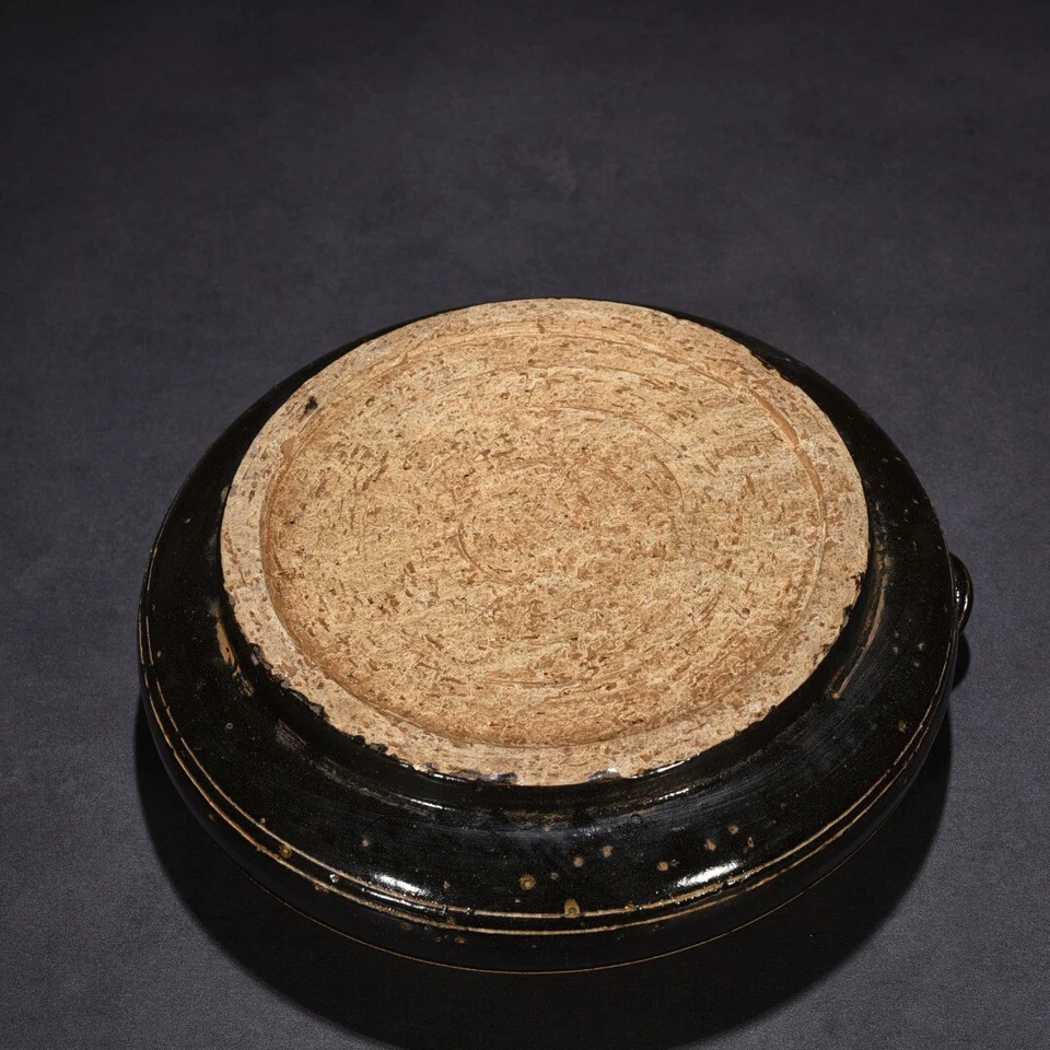 10,2-дюймовая китайская антикварная плоская ваза с узором оленя династии Сун из фарфора династии Цичжоу - Изображение 3 из 4