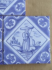 delft blue and white tiles reproduction of 17th century Delft  