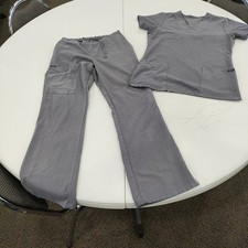 Women's Jockey Brand Scrubs Top And Bottom Gray Size Small