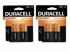 Paquete de 2 baterías alcalinas Duracell MN1604B4 Coppertop 9V 4 X 2 = TOTAL 8 CADUCIDAD 2028+