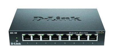 D-Link DGS-108/E 8-Port Gigabit Switch Layer2 Metallgehäuse RJ45 Schwarz