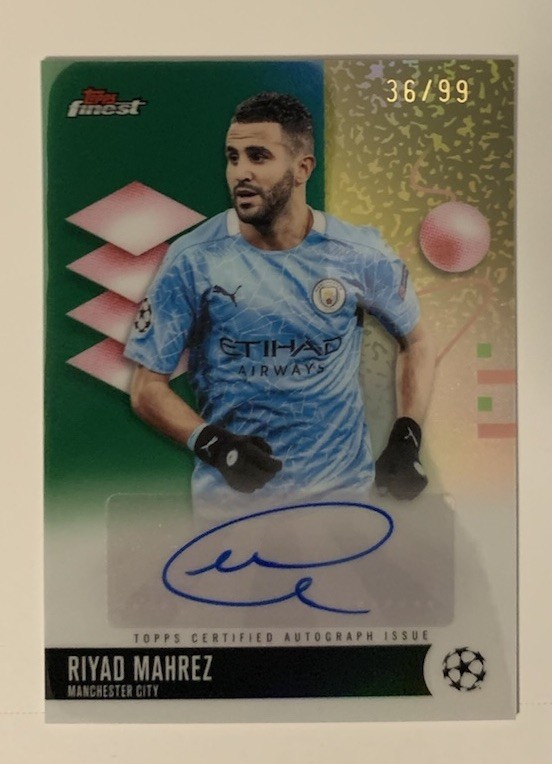 2025-26 Topps Finest Riyad Mahrez AUTOGRAPH /99 Manchester City. Beautiful Card