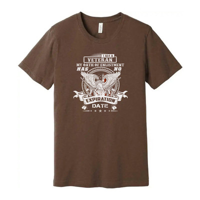Veteran Graphic Tee With Eagle Emblem And My Oath Of Enlistment Has No Expiratio