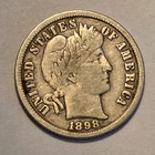 Nicer Low Mintage fine++ 1898 P Barber Liberty Dime