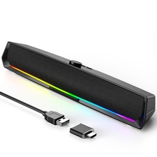 Computer Speakers PC Soundbar Colorful Light Bluetooth TypeC Adapter Gaming