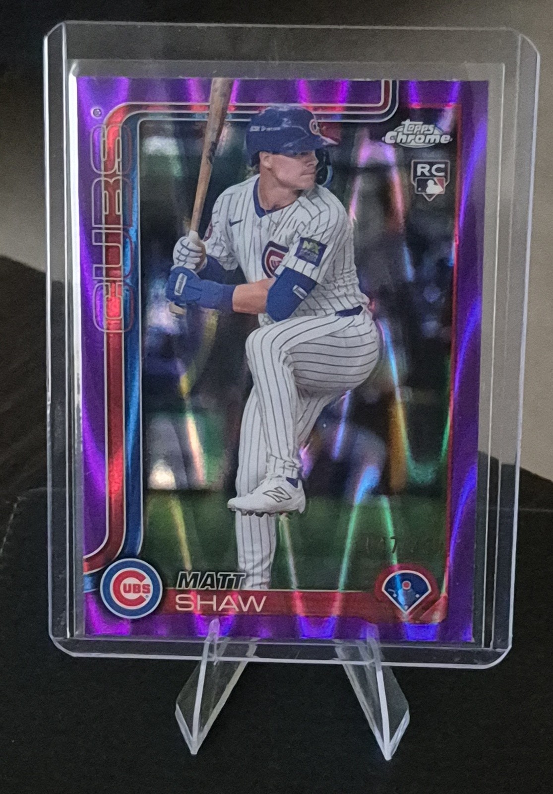 2025 Topps Chrome - Matt Shaw #219 Purple Raywave Refractor 47/250 (RC)