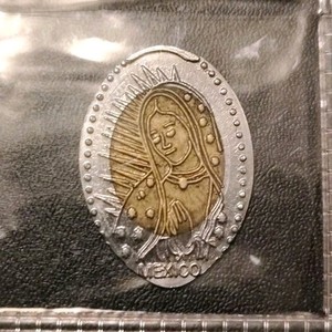 Mexico Our Lady of Guadalupe Christian Religious Medal Oval Two-Tone Gold/Silver
