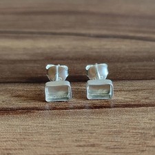 925 Sterling Silver 10x14mm Octagon Bezel Stud Earring Blank Jewelry Making