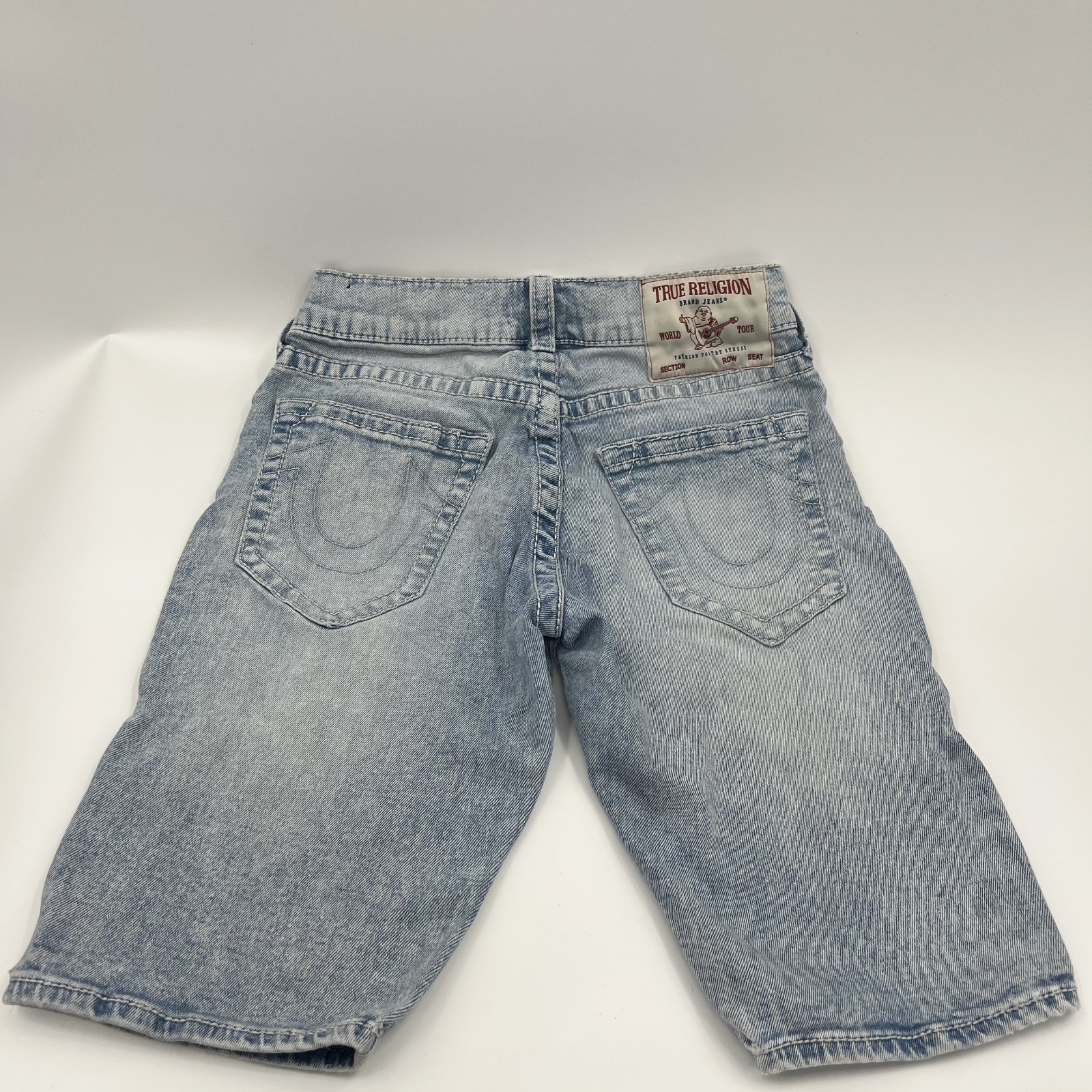True Religion Rocco Big T Shorts Mens 29 Relaxed Skinny Denim Light Wash EUC