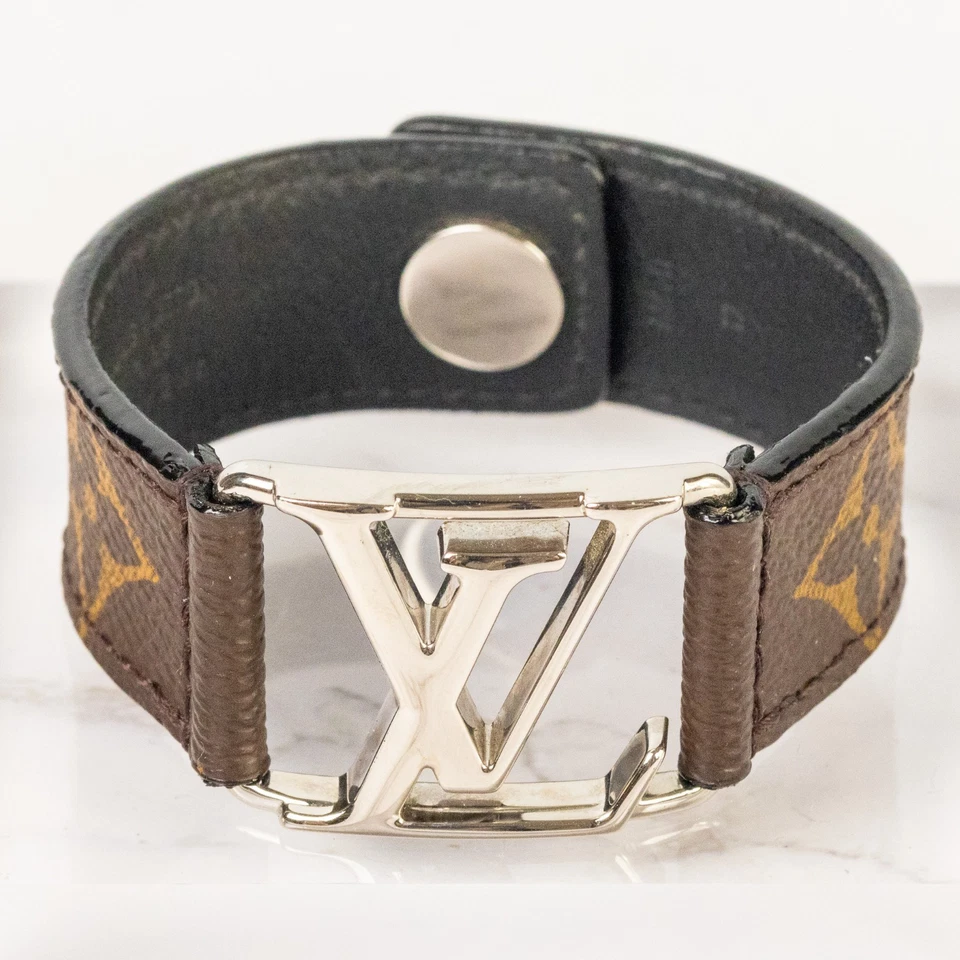 LOUIS VUITTON Bracelet Hockenheim Monogram M6141 Brown Size 19 Mens Auth [S] - Image 2 of 4