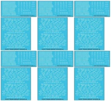 Tichy Train Group 10143-6N N Flatcar Lettering 50+ Roads White Decals 6 SETS