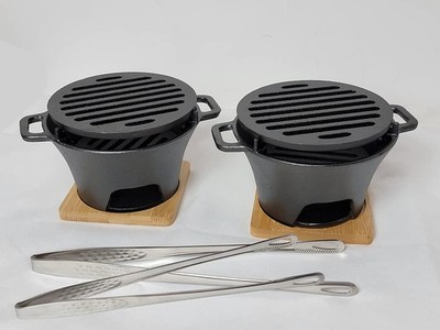 HAWOK Cast Iron Smores Grill, Mini Hibachi Grill, Mini Portable Hibachi Stove...