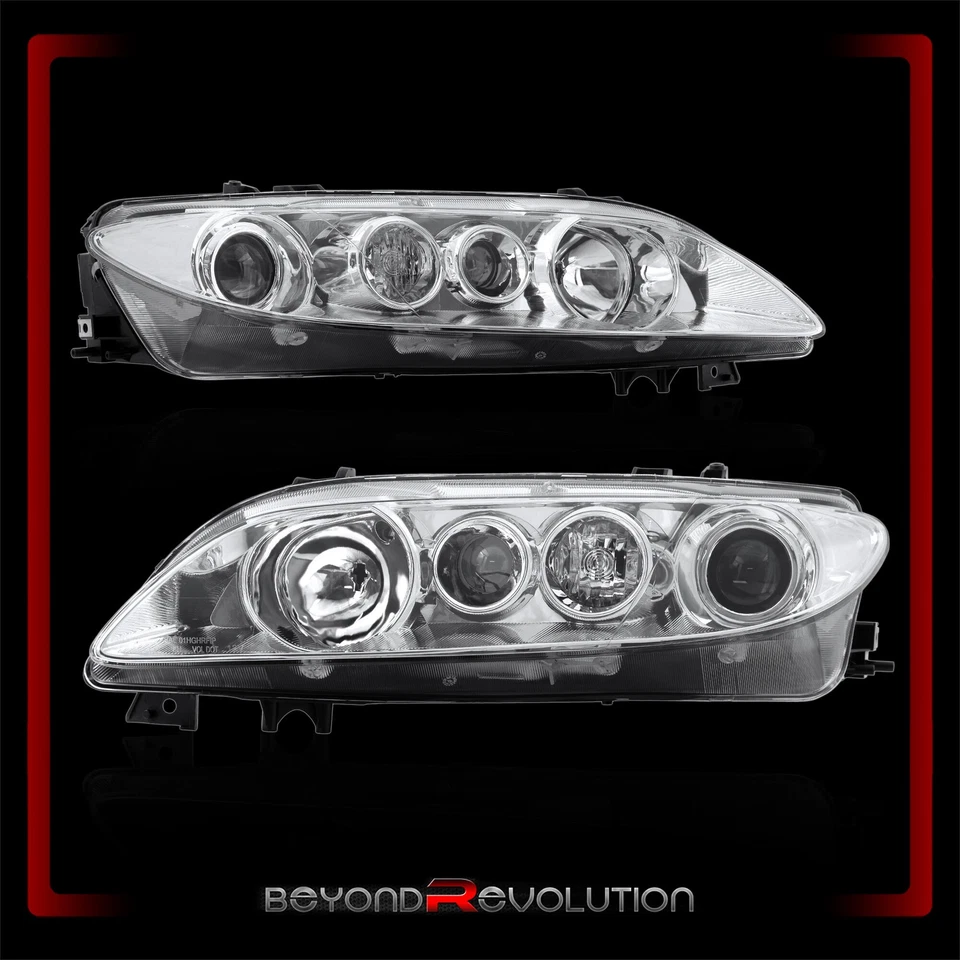 For 2003-2005 Mazda 6 Chrome Clear Signal Projector Head Light Assembly Lamp Set Foto 3 de 4