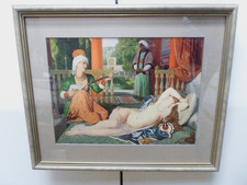 ODALISQUE & SLAVE BY JEAN-AUGUSTE DOMINIQUE INGRES COLOUR LITHOGRAPH NUDE LADY