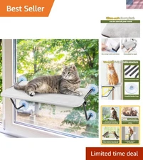 Luxury Cat Window Perch with Sturdy Metal Frame & 4 Super Strong Suction Cups