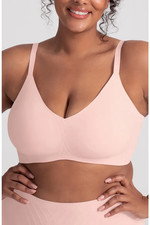 New  64 Honeylove Silhouette WIreless Bra Petal Sz 38B/C