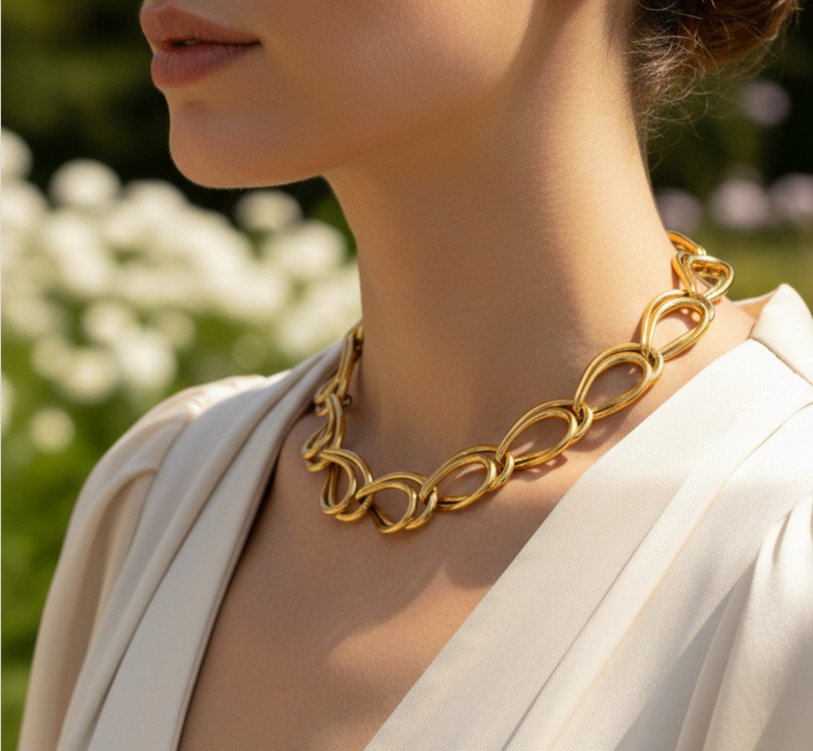 Authentic Givenchy Statement Necklace Chunky Gold… - image 2