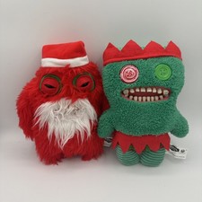 Lot Fuggler Ugly Monster Festive Fuggs 9" Christmas Santa Claus Plush 2024 Elf