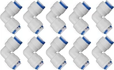 Lemoy 1/4 inch Tube to push fit elbow quick connect Blue, White 