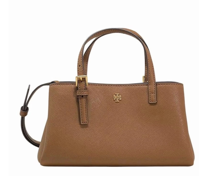 Tory Burch 143394 Emerson Moose Brown Leather Women's Mini Tote