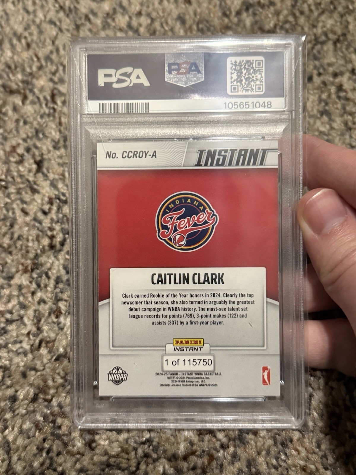 Panini Caitlin Clark 2024 WNBA PSA Graded 3-Card Lot Prizm #145/#65 view 7