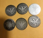 Six Barber quarters 90% Silver culls low grade