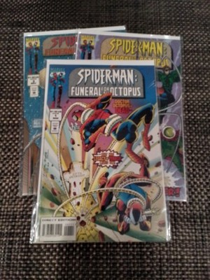 MARVEL - SPIDER-MAN: ''FUNERAL FOR AN OCTOPUS'' 3pc Complete Set. 1995 UNREAD 