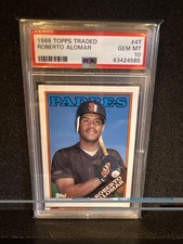 1988 Topps Traded Roberto Alomar #4T PSA 10 Gem Mint Debut Topps