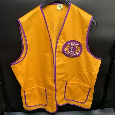 Vintage Lions International UT Club Satin Vest Men s Large Pockets And Patch. C7