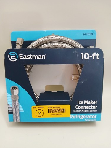 Eastman Ice Maker Connector 10 Foot Stainless Steel Hose, 247028 ...