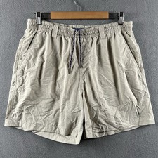 Southern Tide Shorts Mens Large Beige Drawstring Lined Fish Swim Trunks Pockets
