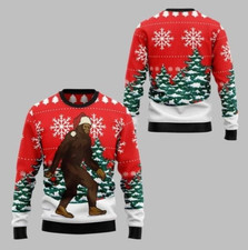 Bigfoot Christmas Ugly Sweater 2025 Funny Sasquatch Holiday Pullover Unisex