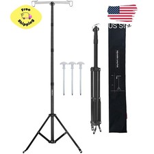 Adjustable Telescopic Lantern Stand for Outdoor Camping - Black