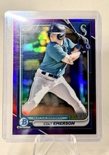 2024 Bowman Chrome Prospects Colt Emerson Seattle Mariners Purple Refractor /250