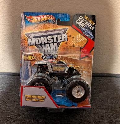 HOT WHEELS Monster Jam Maximum Destruction  Crushable Car Rare! New Diecast 1:64