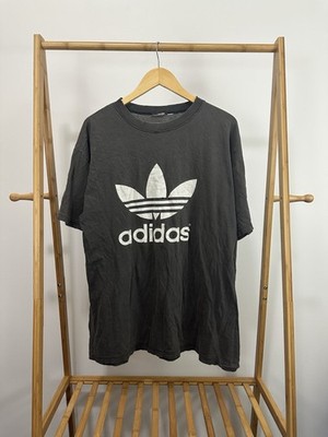 VTG Adidas Faded Worn Cotton Thrashed Distressed Flowy Double Sided T-Shirt XL