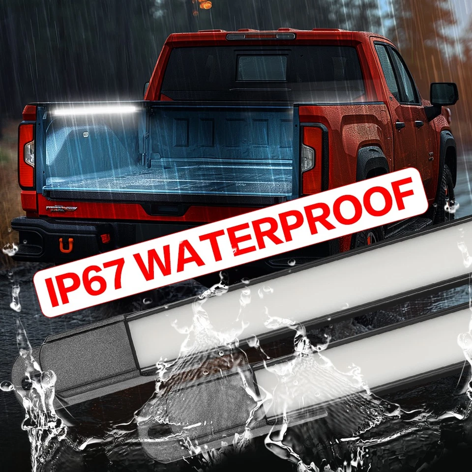 Белые лампы 2 X 17 дюймов 132 светодиода для кузова грузового автомобиля Chevy Silverado и GMC Sierra - Изображение 3 из 4