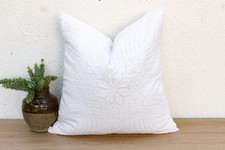 Ivory Peony Appliqu  Pillow Cover