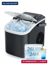 Countertop Ice Maker, 26lbs/24H Portable Ice Maker with Handle, 8 Ice Cubes Read
