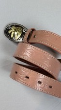 Nocona Belt Co Pink Genuine Leather Western Style Belt w/ Horse Buckle for girls